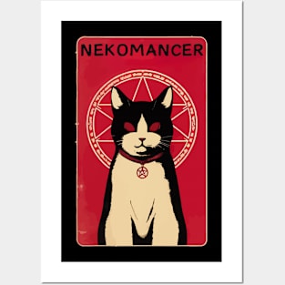 Spooky Nekomancer demon cat Posters and Art